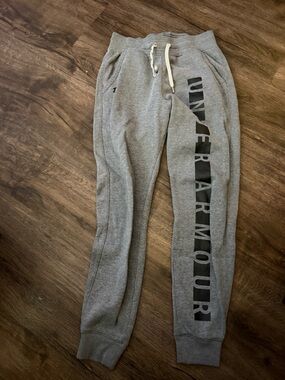 Under Armour Gray Joggers with Black Side Logo